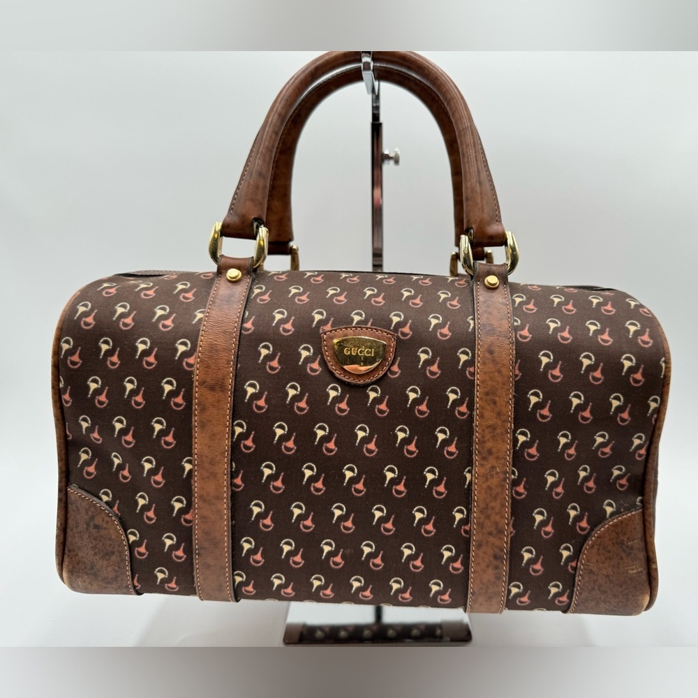 Gucci-Authentic-Vintage Horsebit Motif Boston Bag - GORGEOUS! With COA